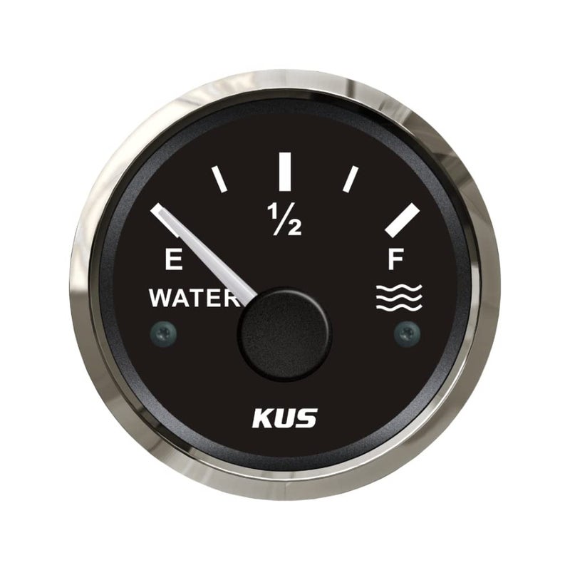 Eling Kus Water Level Gauge Meter Indicator 240-33ohm with Backlight 12V/24V 52mm(2") (Black+Stainless) - Image 1